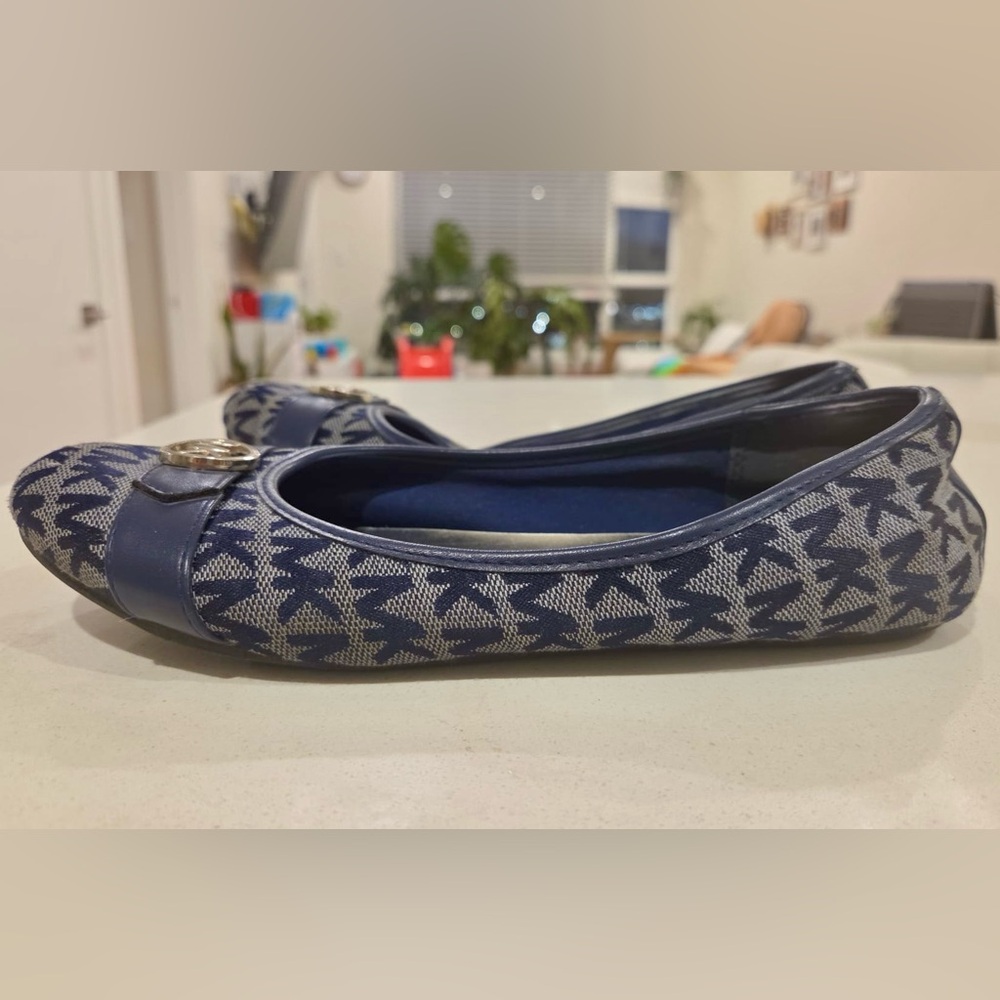 Michael Kors Blue and Gold Patterned Flats - Picture 2 of 5